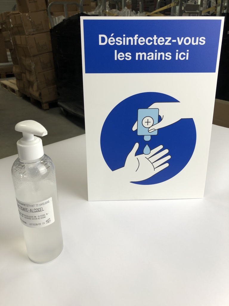 Support en Polystyrène "Désinfectez-vous les mains ici"