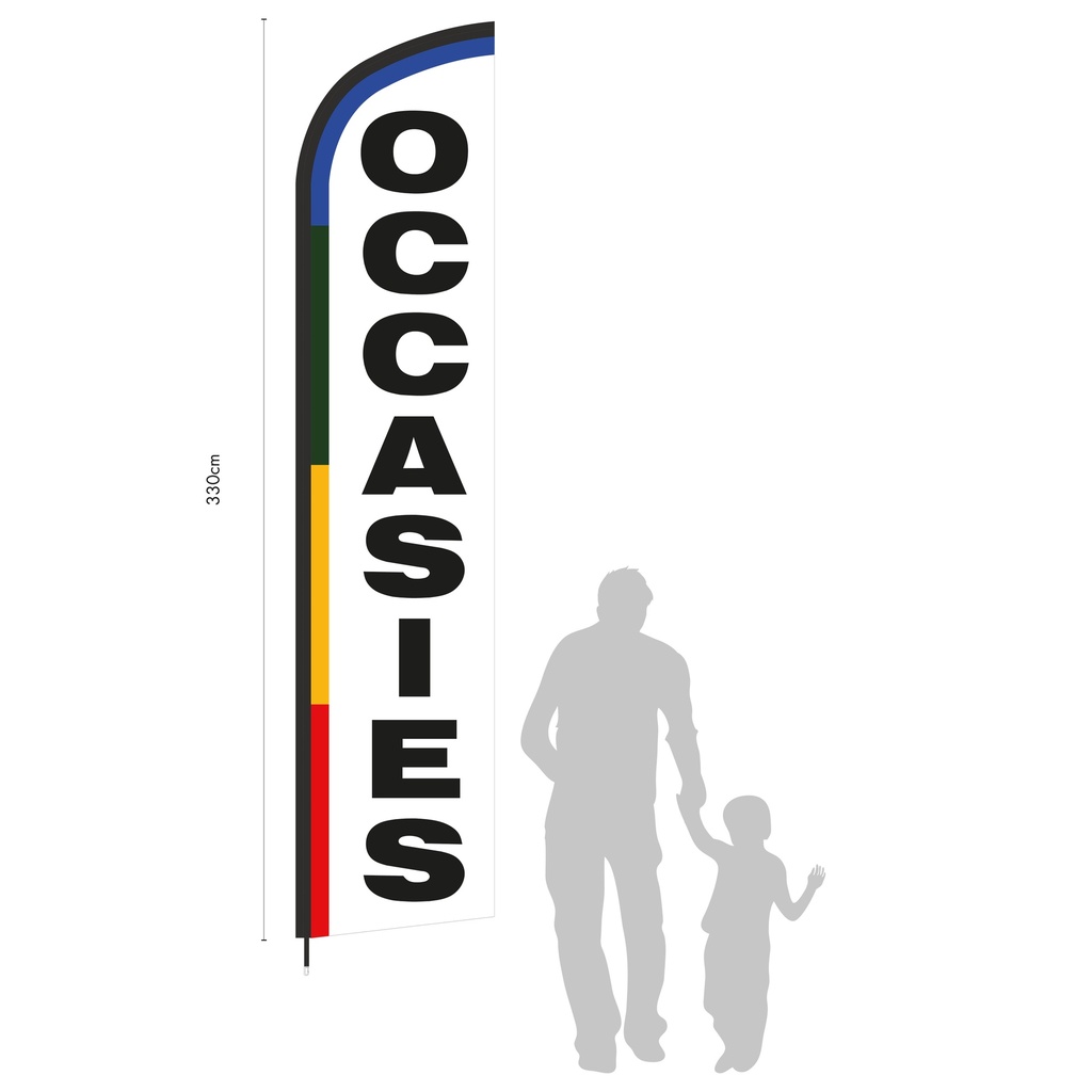 Beach flag 330 x 85 cm - "Occasies Colorline"