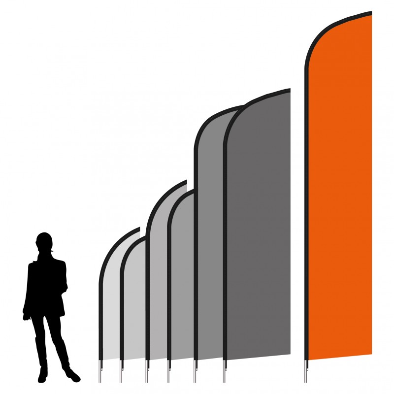 Beach flag 450 x 85 cm met opdruk