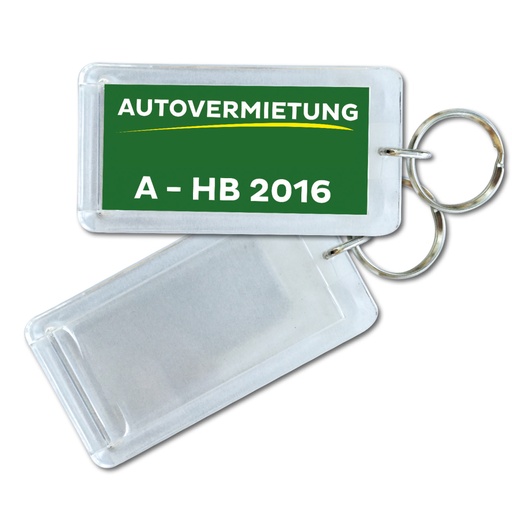 [933000040] Sleutelhangers van acrylglas 75 x 40 mm