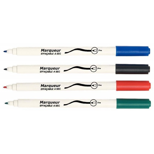 [537804] Set de 4 marqueurs fins effaçables à sec