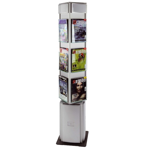 Distributeur de brochures rotatif pour brochures A4, 9 ou 12 compartiments