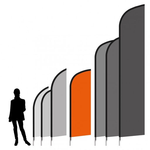 Beach flag 230 x 70 cm avec marquage personnalisé