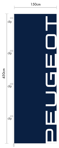 [333011P150450PEUGEOT] Vlag 150 x 450 cm - Peugeot
