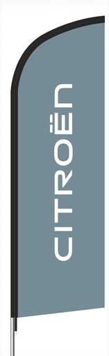 Beach flag 230 x 70 cm - Citroën grijze achtergrond