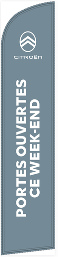 Beach flag 330 x 70 cm - Citroën Portes ouvertes ce week-end grijze achtergrond
