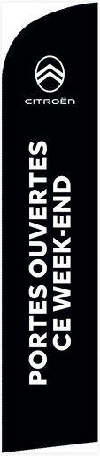 Beach flag 330 x 70 cm - Citroën Portes ouvertes ce week-end zwarte achtergrond