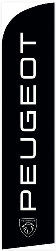 Beach flag 330 x 70 cm - Peugeot zwarte achtergrond