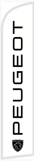 Beach flag 330 x 70 cm - Peugeot witte achtergrond