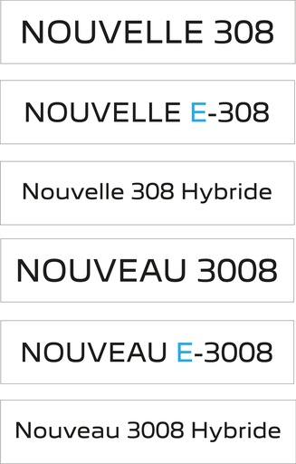 Cache-plaques en PVC de 1mm d'épaisseur pour l'intérieur - Peugeot 308 & 3008