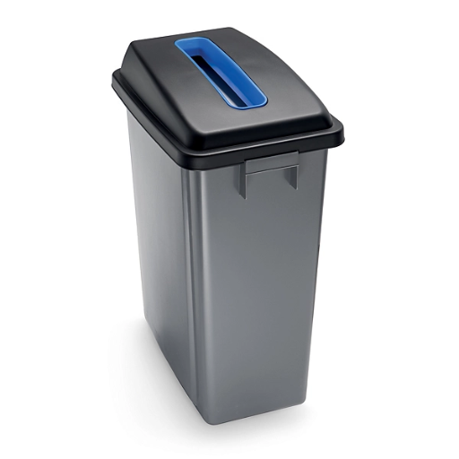 Couvercle bleu pour poubelle de tri plastique 60 litres