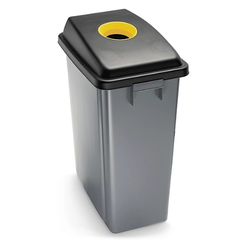 Geel deksel voor kunststof afvalscheidingsbak 60 liter