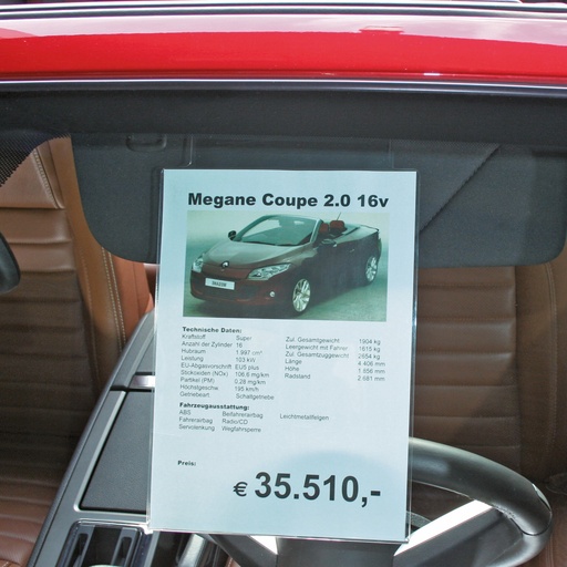 Support de fiche prix pour fixation au pare-soleil