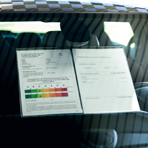 [713000970] Support de fiche de prix A3 pour rétroviseur - Acrylique