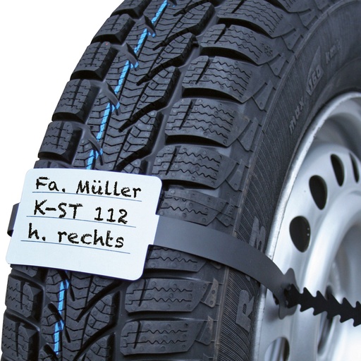 [444000020] PVC bandenlabel met spanband x100