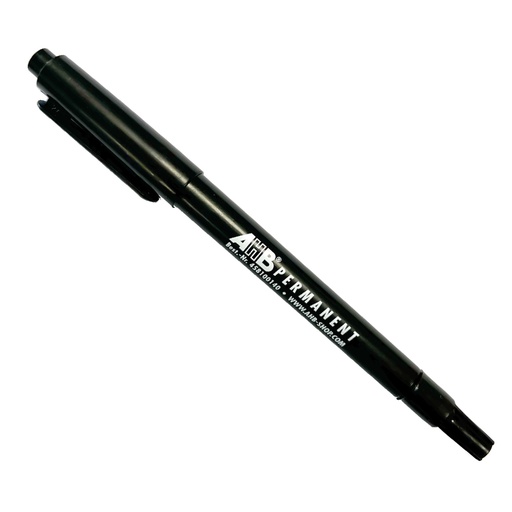 [458100140] Zwarte pen "AHB Permanent" met 2 schrijfbreedtes
