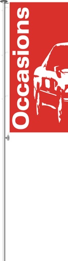 [333015N] Occasions vlag 200 x 95 cm - Schets Rood