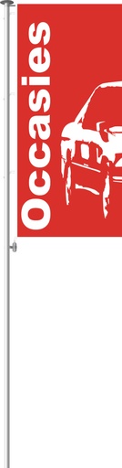 [333015NL] Occasies vlag 200 x 95 cm - Schets Rood