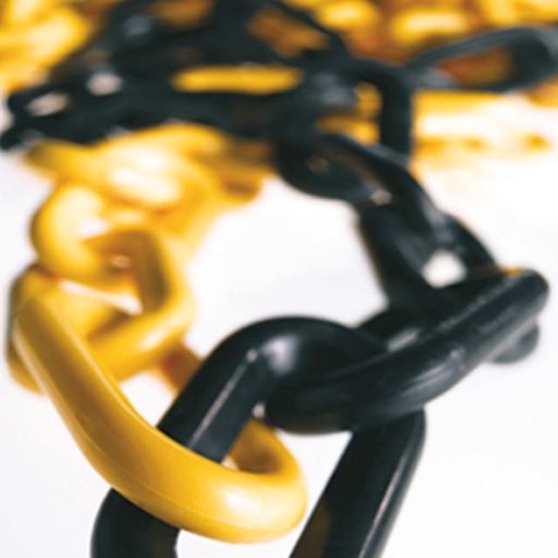 [444030080] Ketting in plastiek per meter - Geel en zwart