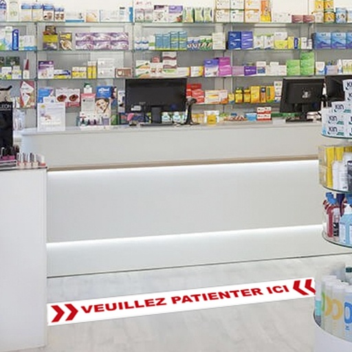 [666667VSTIFR] Vloersticker - Veuillez patienter ici 