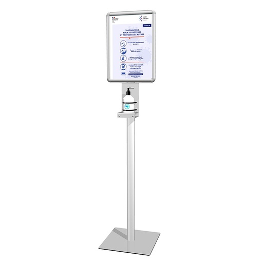 [811672DO] Station gel hydroalcoolique alu sur pied