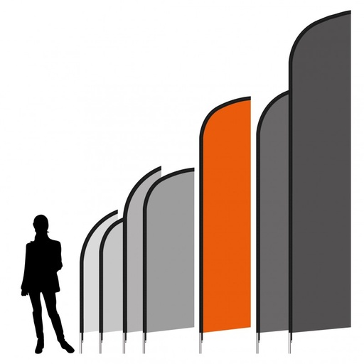 [333030P] Beach flag 330 x 70 cm avec marquage personnalisé